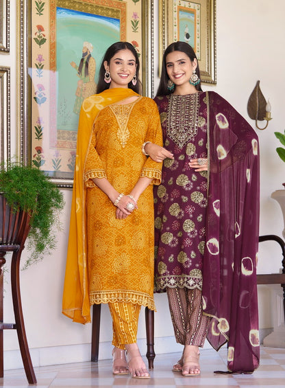 Rivazo Vol 2 Radhika Lifestyle Reyon Readymade Pant Style Suits Supplier Gujarat