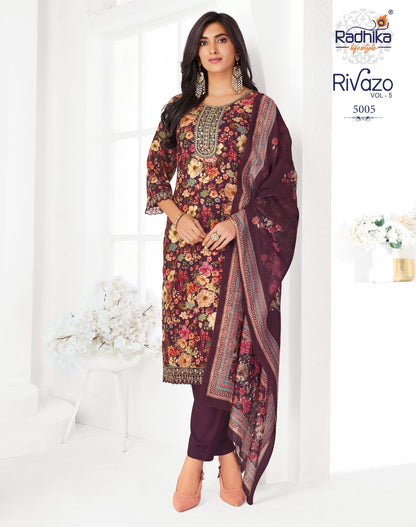 Rivazo Vol 5 Radhika Lifestyle Reyon Readymade Pant Style Suits Wholesaler Gujarat