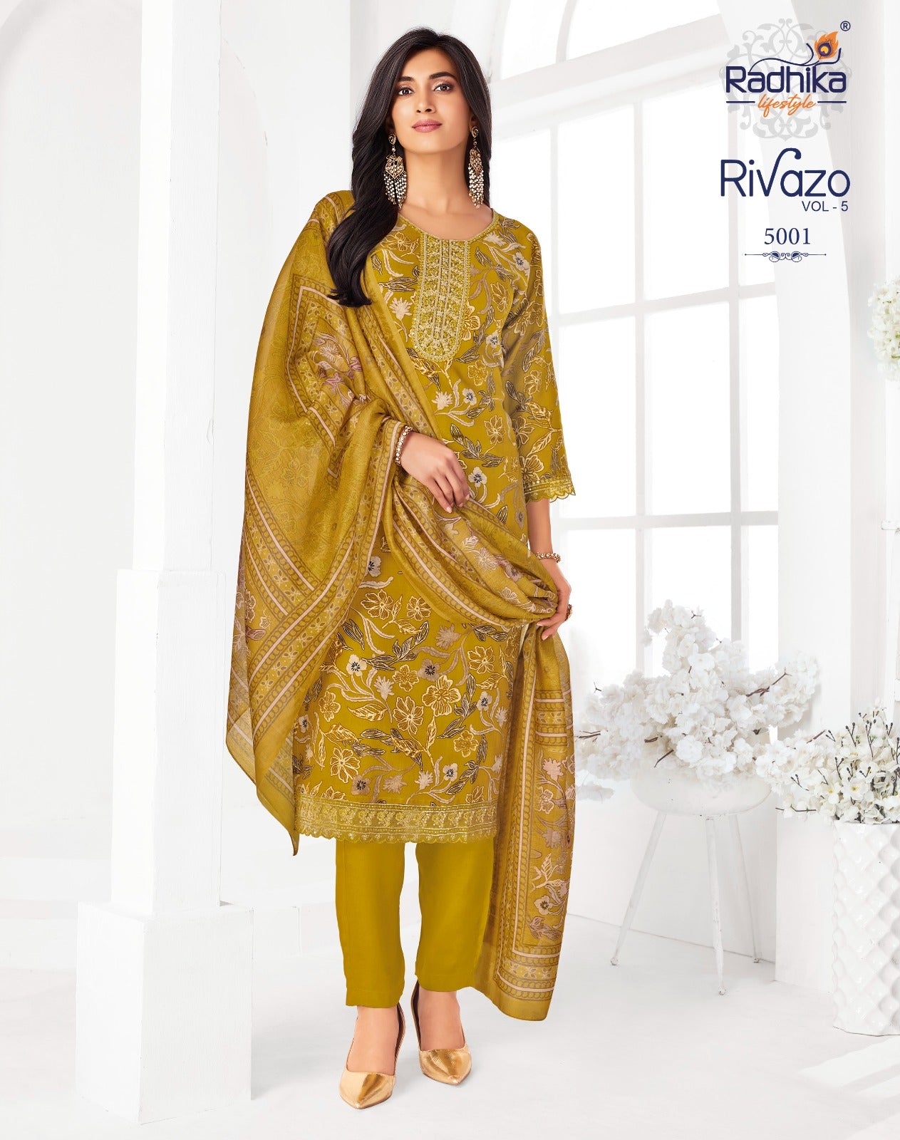 Rivazo Vol 5 Radhika Lifestyle Reyon Readymade Pant Style Suits Wholesaler Gujarat