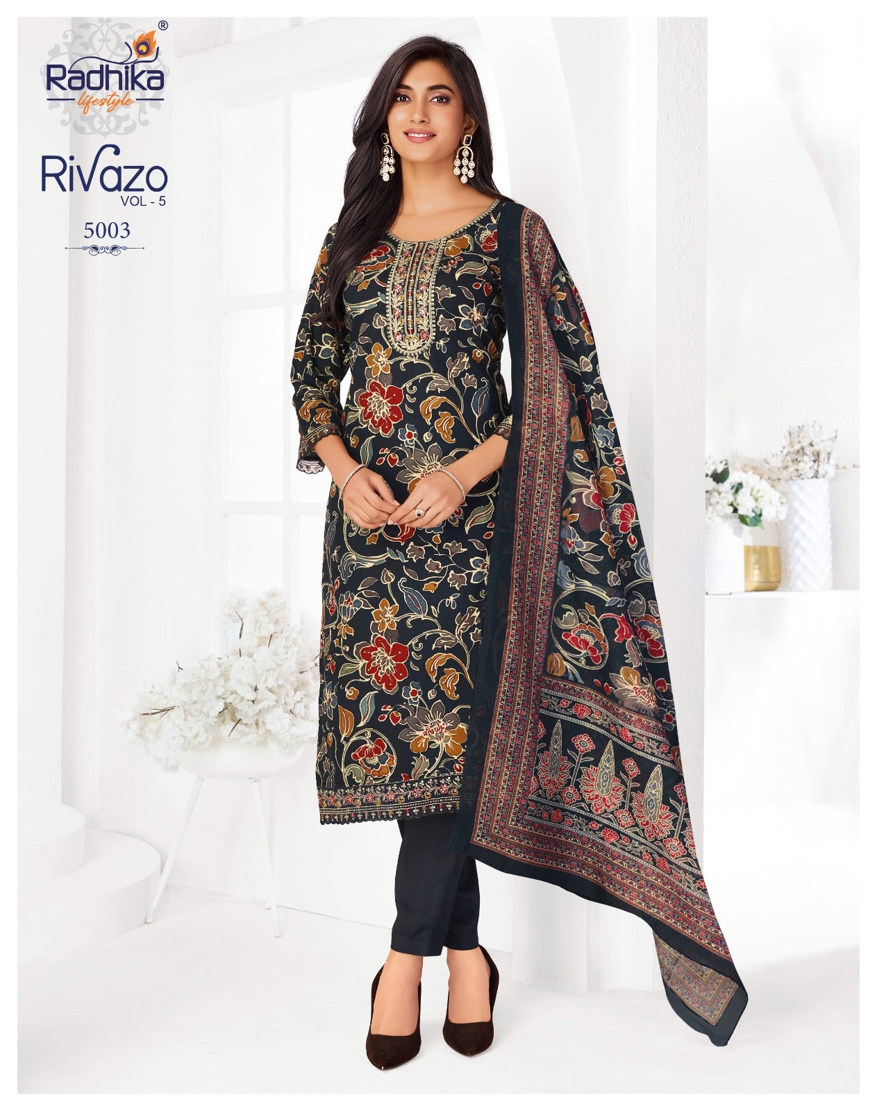Rivazo Vol 5 Radhika Lifestyle Reyon Readymade Pant Style Suits Wholesaler Gujarat