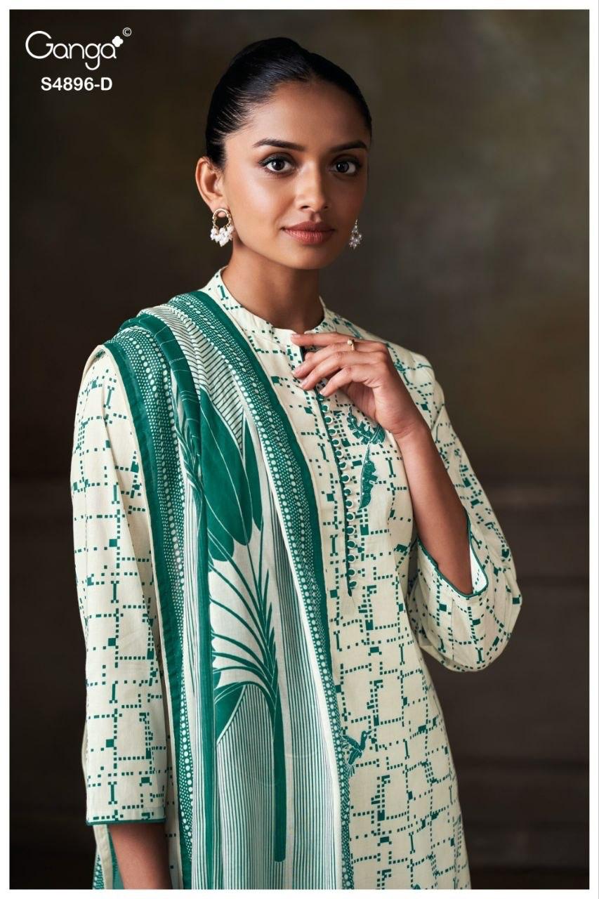 Rivena 4896 Ganga Cotton Plazzo Style Suits Wholesale Price
