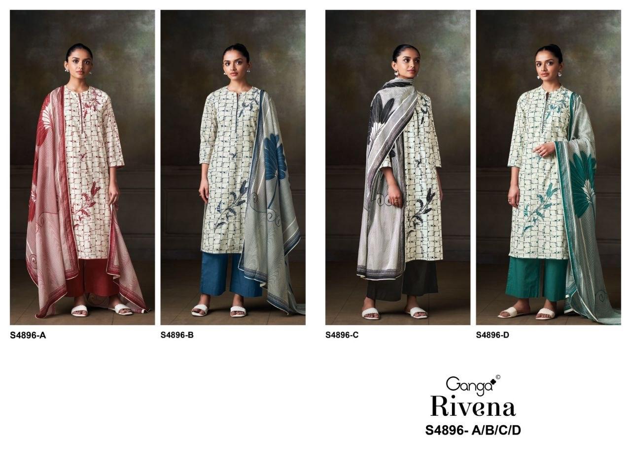 Rivena 4896 Ganga Cotton Plazzo Style Suits Wholesale Price