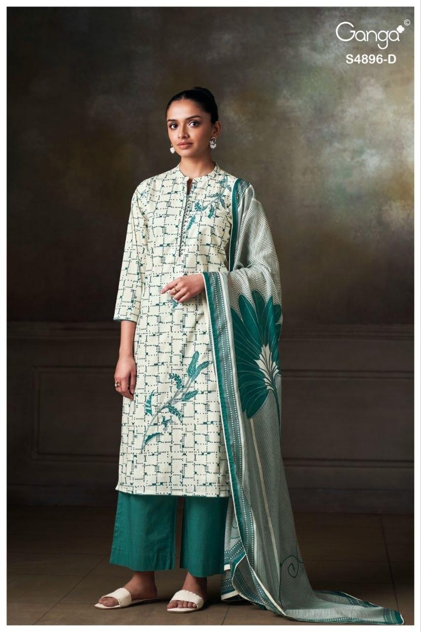 Rivena 4896 Ganga Cotton Plazzo Style Suits Wholesale Price