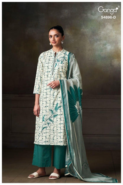 Rivena 4896 Ganga Cotton Plazzo Style Suits Wholesale Price