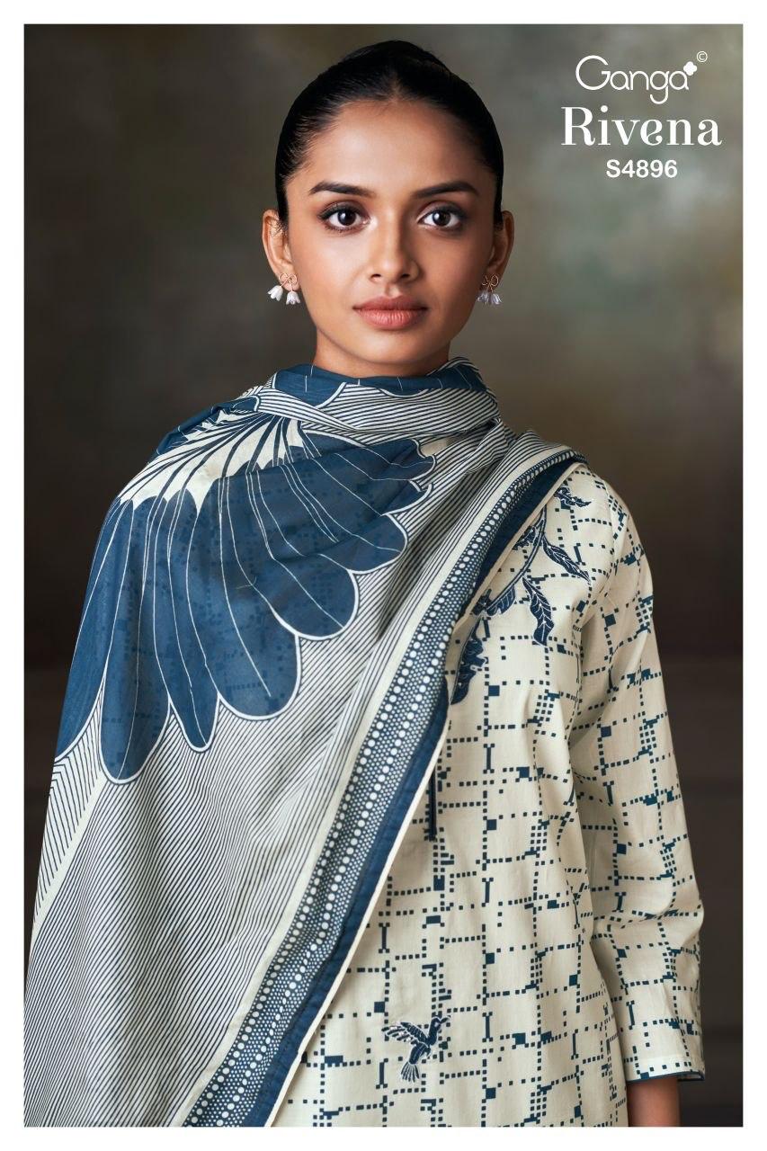 Rivena 4896 Ganga Cotton Plazzo Style Suits Wholesale Price