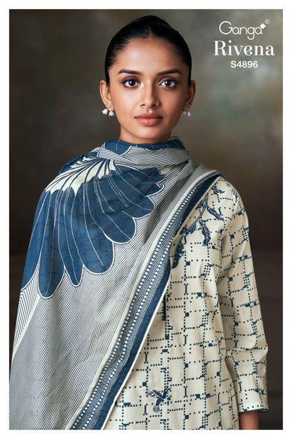 Rivena 4896 Ganga Cotton Plazzo Style Suits Wholesale Price