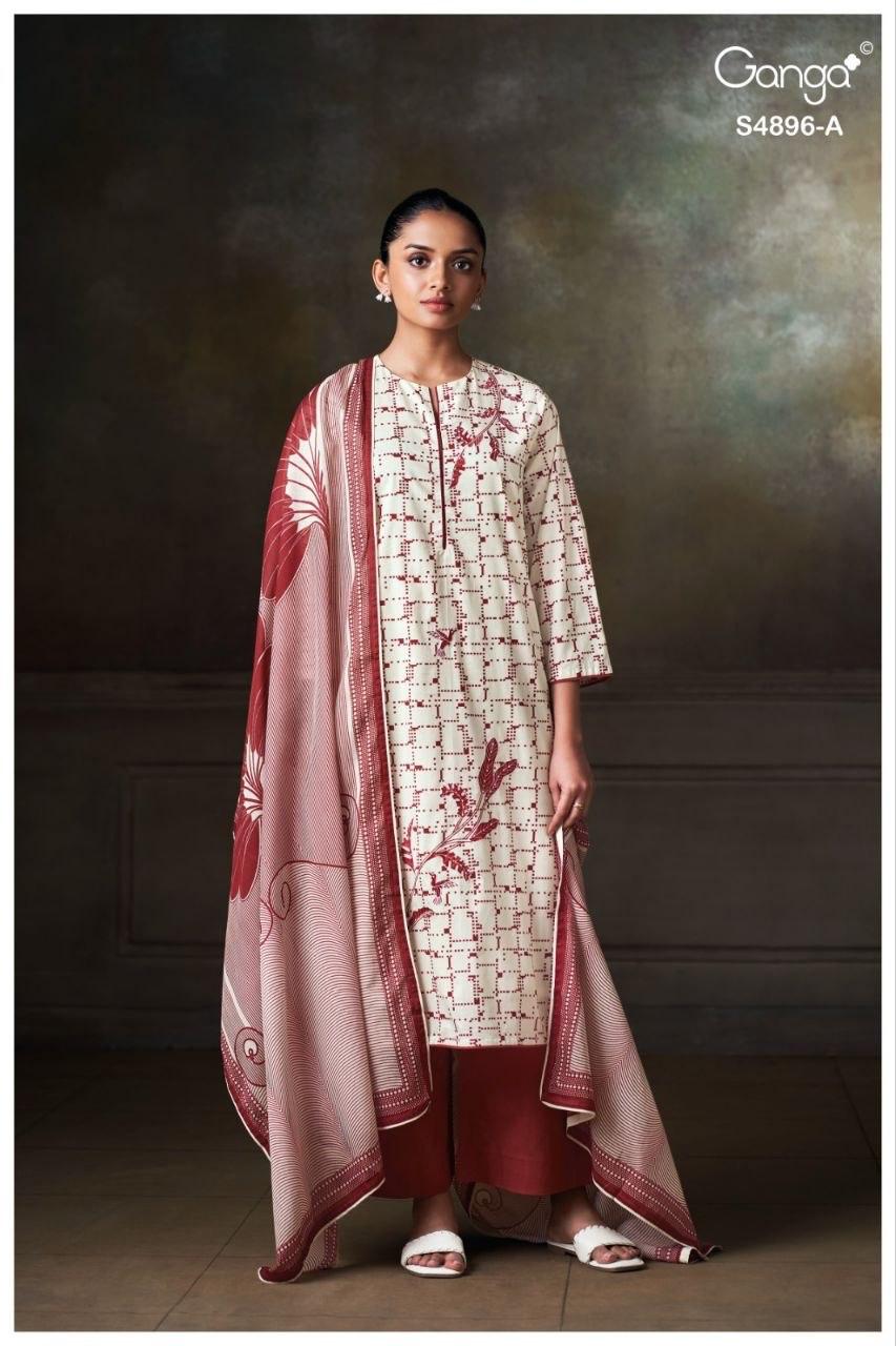 Rivena 4896 Ganga Cotton Plazzo Style Suits Wholesale Price