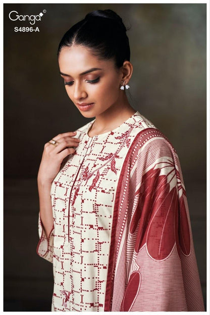 Rivena 4896 Ganga Cotton Plazzo Style Suits Wholesale Price