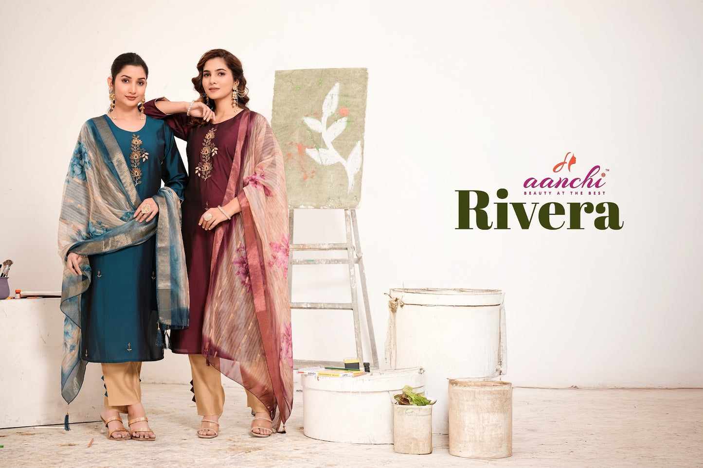 Rivera Aanchi Silk Readymade Pant Style Suits Wholesale Price