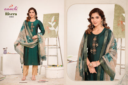 Rivera Aanchi Silk Readymade Pant Style Suits Wholesale Price