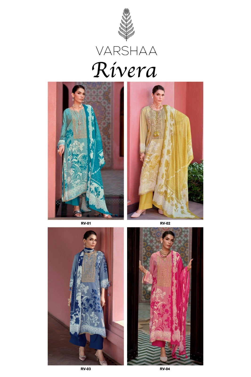 Rivera Varshaa Viscose Muslin Pant Style Suits Supplier Ahmedabad