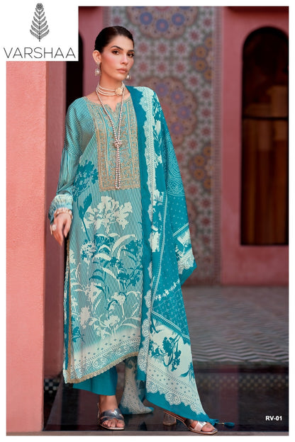 Rivera Varshaa Viscose Muslin Pant Style Suits Supplier Ahmedabad
