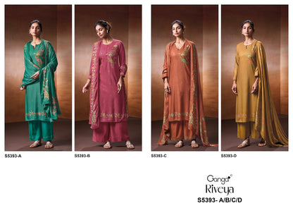 Riveya S5393 Ganga Wool Pashmina Suits Supplier Gujarat