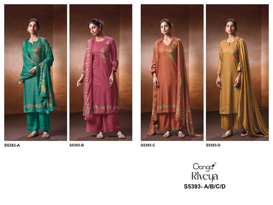 Riveya S5393 Ganga Wool Pashmina Suits Supplier Gujarat