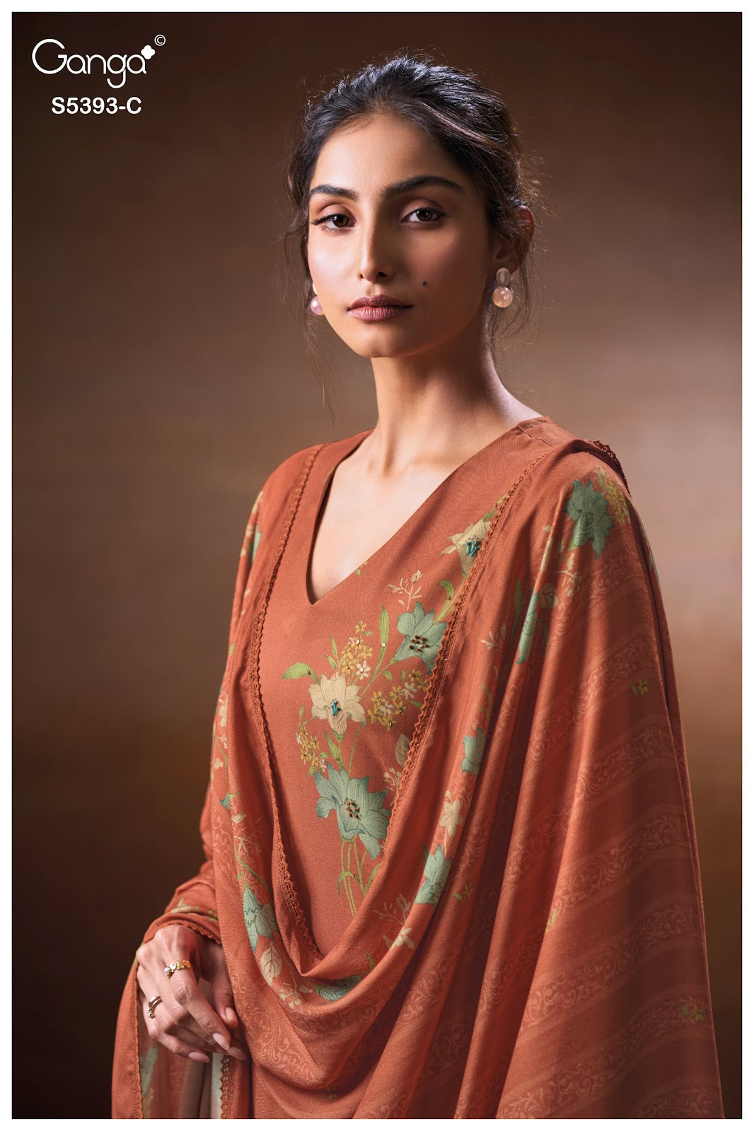Riveya S5393 Ganga Wool Pashmina Suits Supplier Gujarat