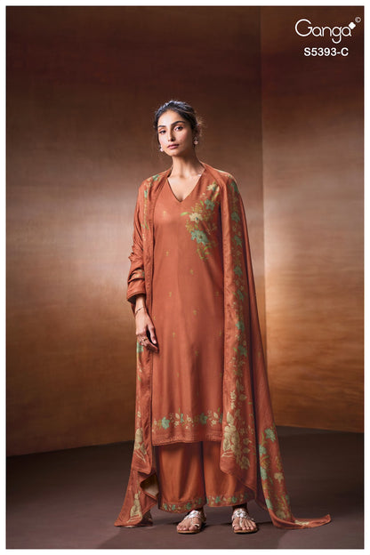 Riveya S5393 Ganga Wool Pashmina Suits Supplier Gujarat