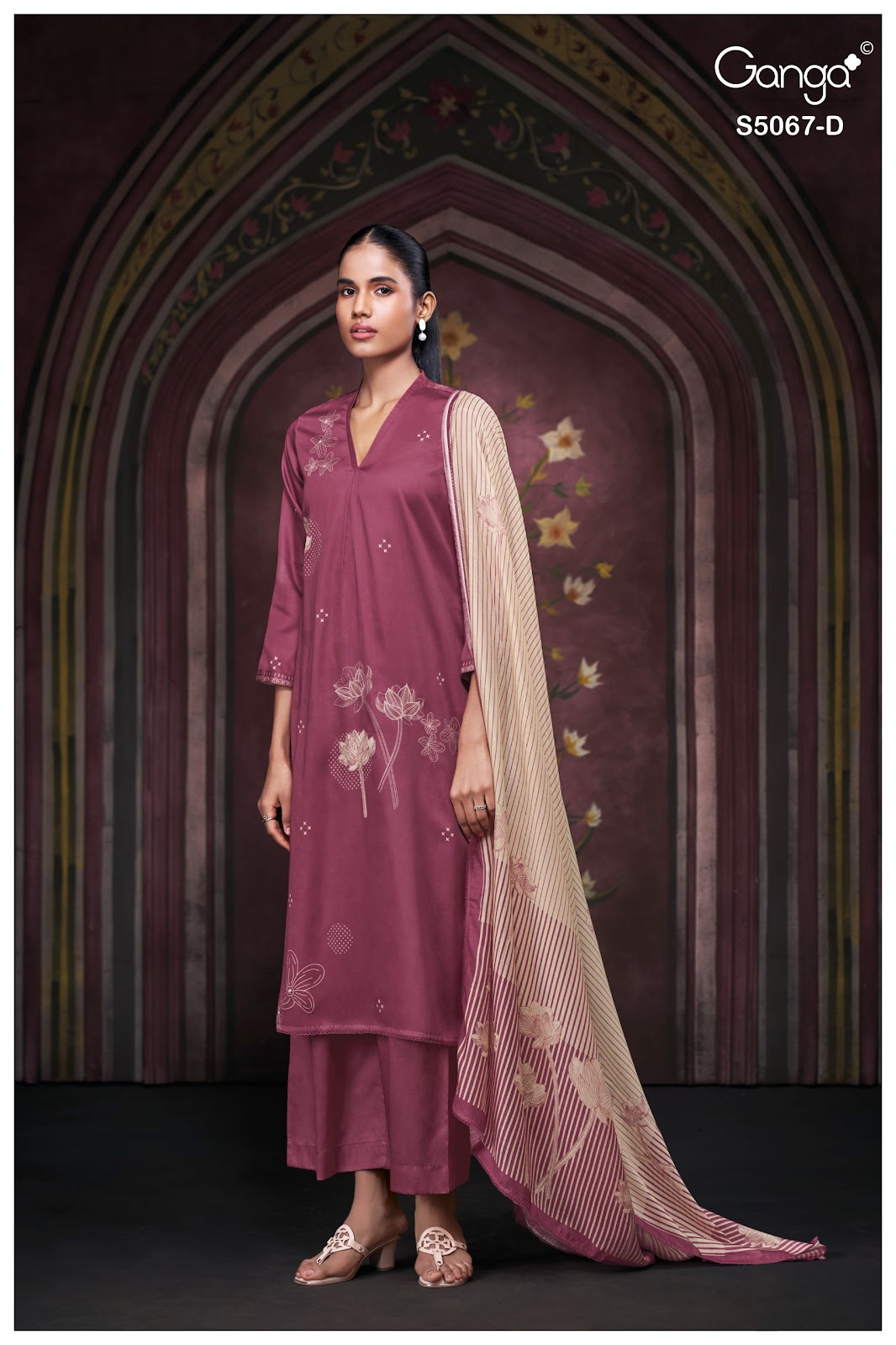Riviera S5067 Ganga Cotton Satin Plazzo Style Suits Wholesaler Gujarat