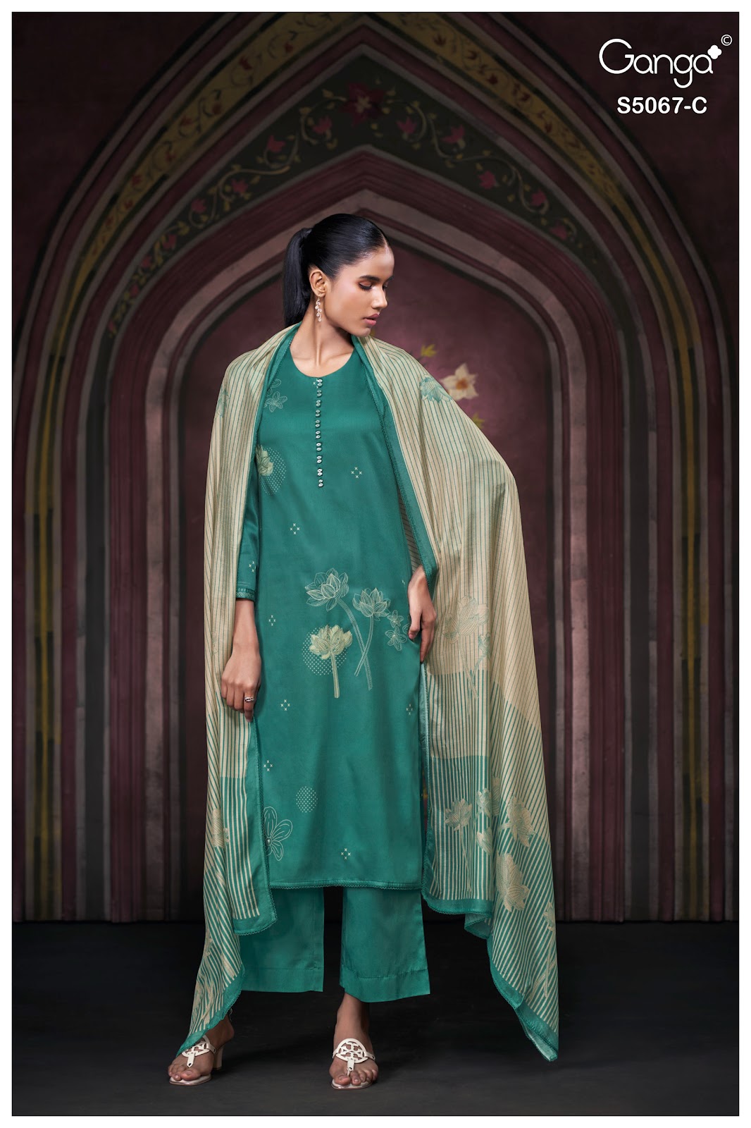 Riviera S5067 Ganga Cotton Satin Plazzo Style Suits Wholesaler Gujarat