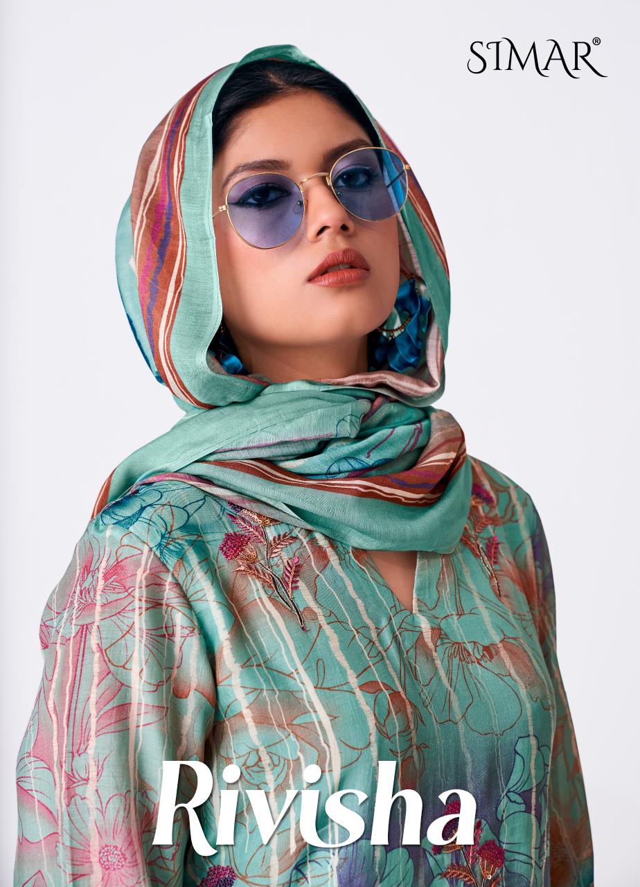 Rivisha Simar Viscose Muslin Pant Style Suits Wholesaler