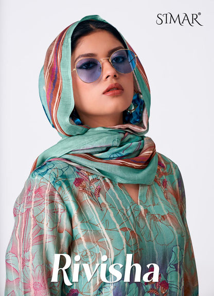 Rivisha Simar Viscose Muslin Pant Style Suits Wholesaler