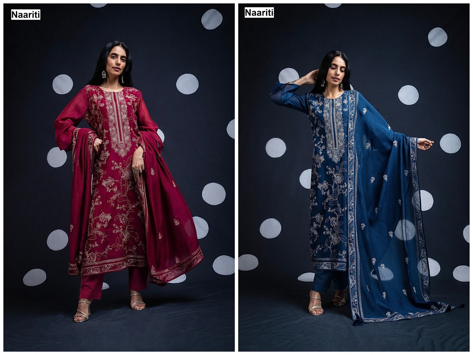 Rivnaar 2714 Naariti Mul Chanderi Pant Style Suits Supplier