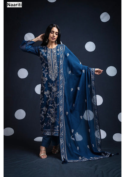 Rivnaar 2714 Naariti Mul Chanderi Pant Style Suits Supplier