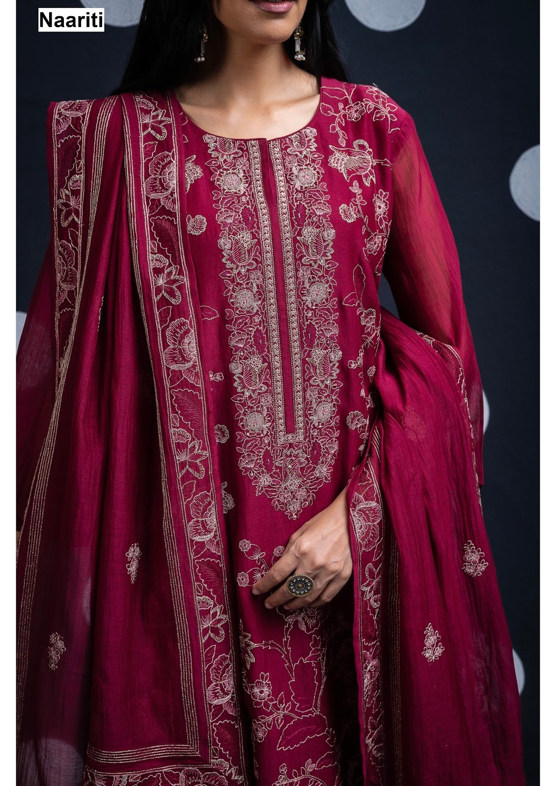 Rivnaar 2714 Naariti Mul Chanderi Pant Style Suits Supplier