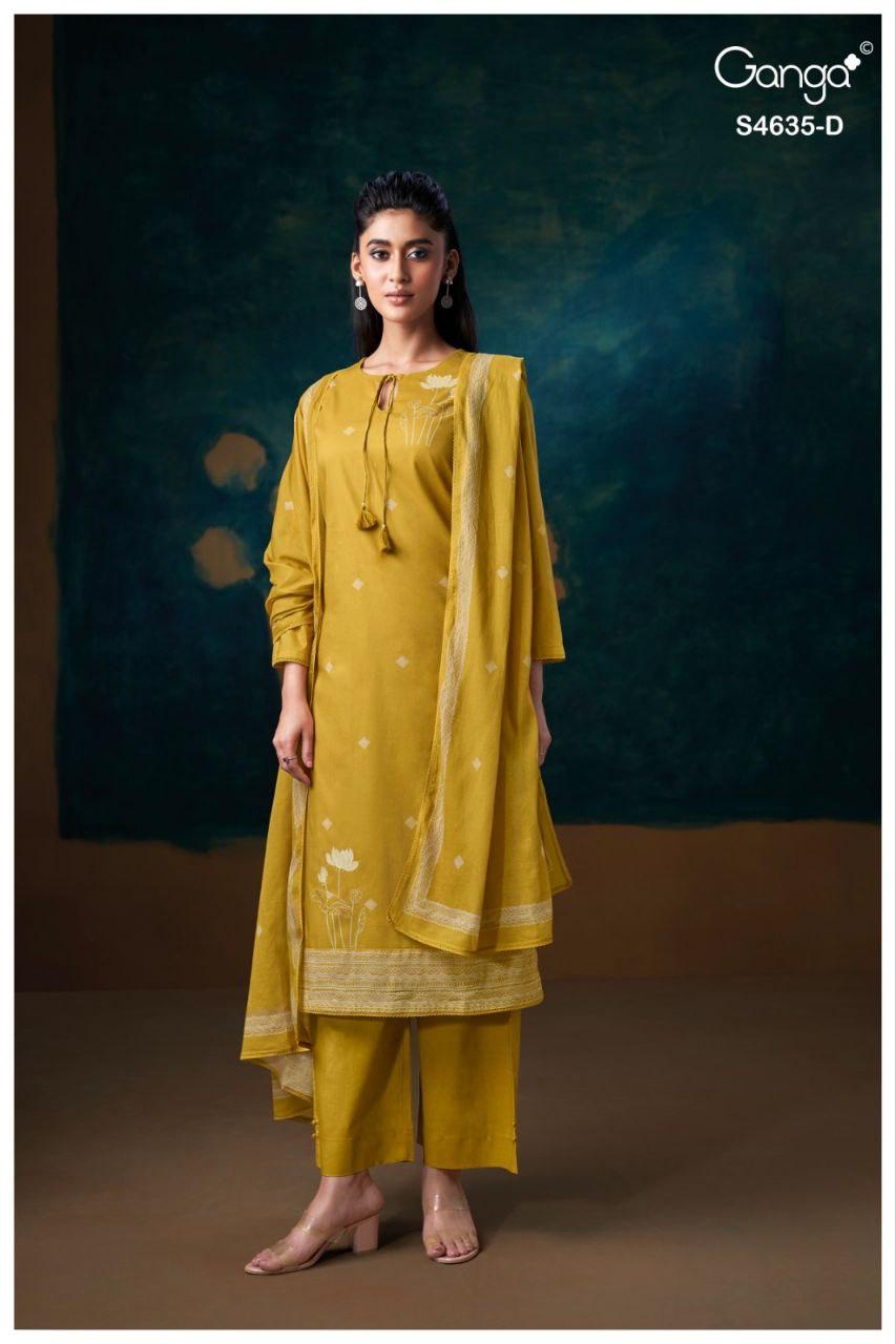 Rivra 4635 Ganga Cotton Pant Style Suits Wholesaler Gujarat