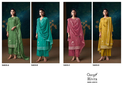 Rivra 4635 Ganga Cotton Pant Style Suits Wholesaler Gujarat