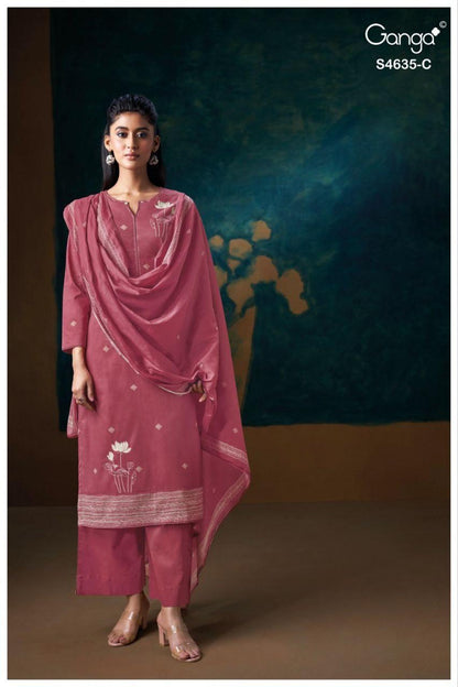 Rivra 4635 Ganga Cotton Pant Style Suits Wholesaler Gujarat