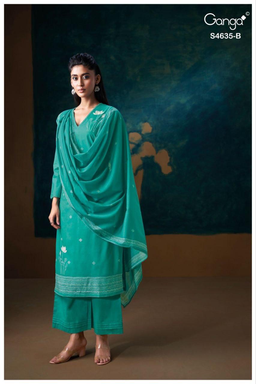 Rivra 4635 Ganga Cotton Pant Style Suits Wholesaler Gujarat