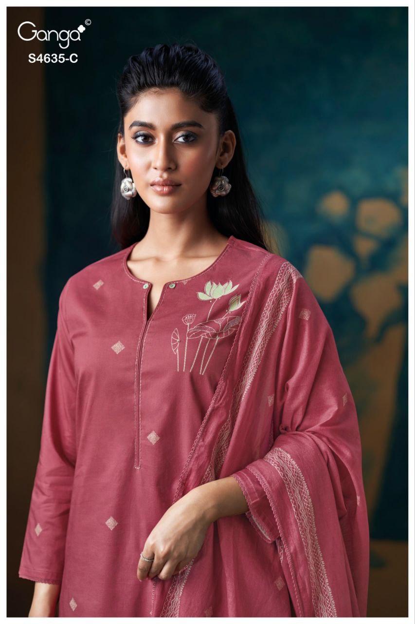 Rivra 4635 Ganga Cotton Pant Style Suits Wholesaler Gujarat