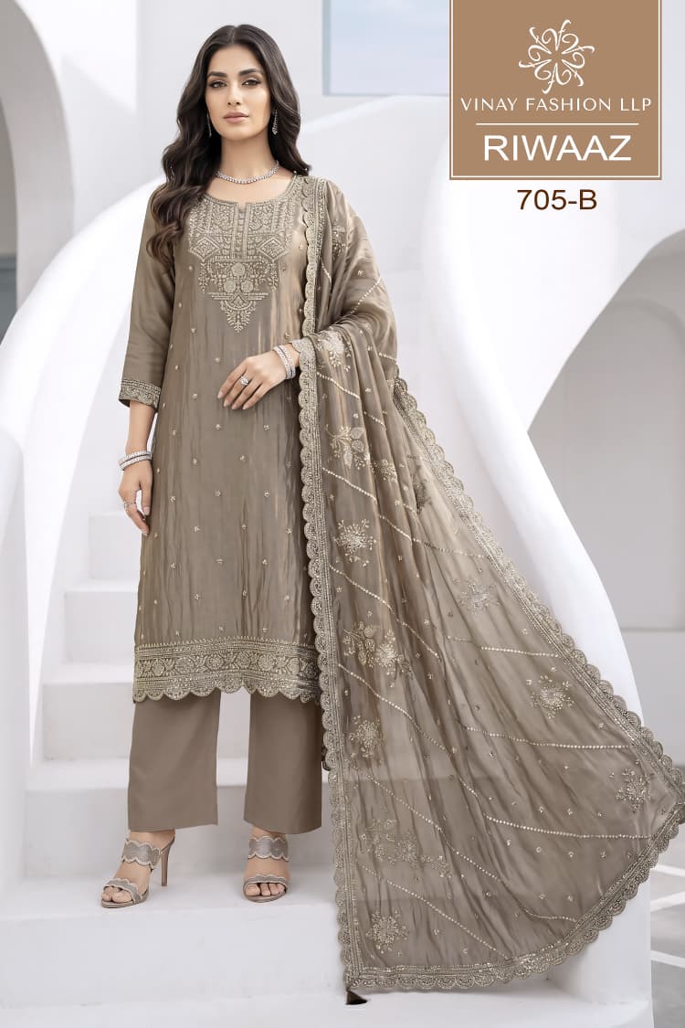 Riwaaz Kuleesh Vinay Fashion Llp Soft Silk Pant Style Suits Supplier Gujarat