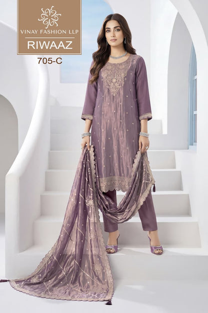 Riwaaz Kuleesh Vinay Fashion Llp Soft Silk Pant Style Suits Supplier Gujarat