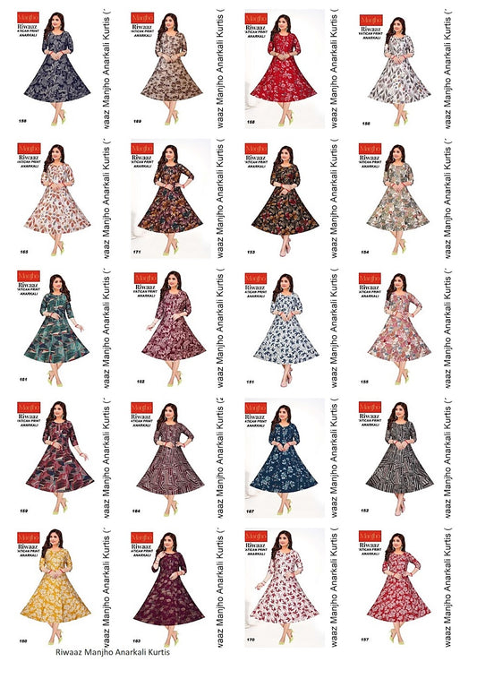 Riwaaz Manjho Vetican Anarkali Kurtis Supplier Ahmedabad