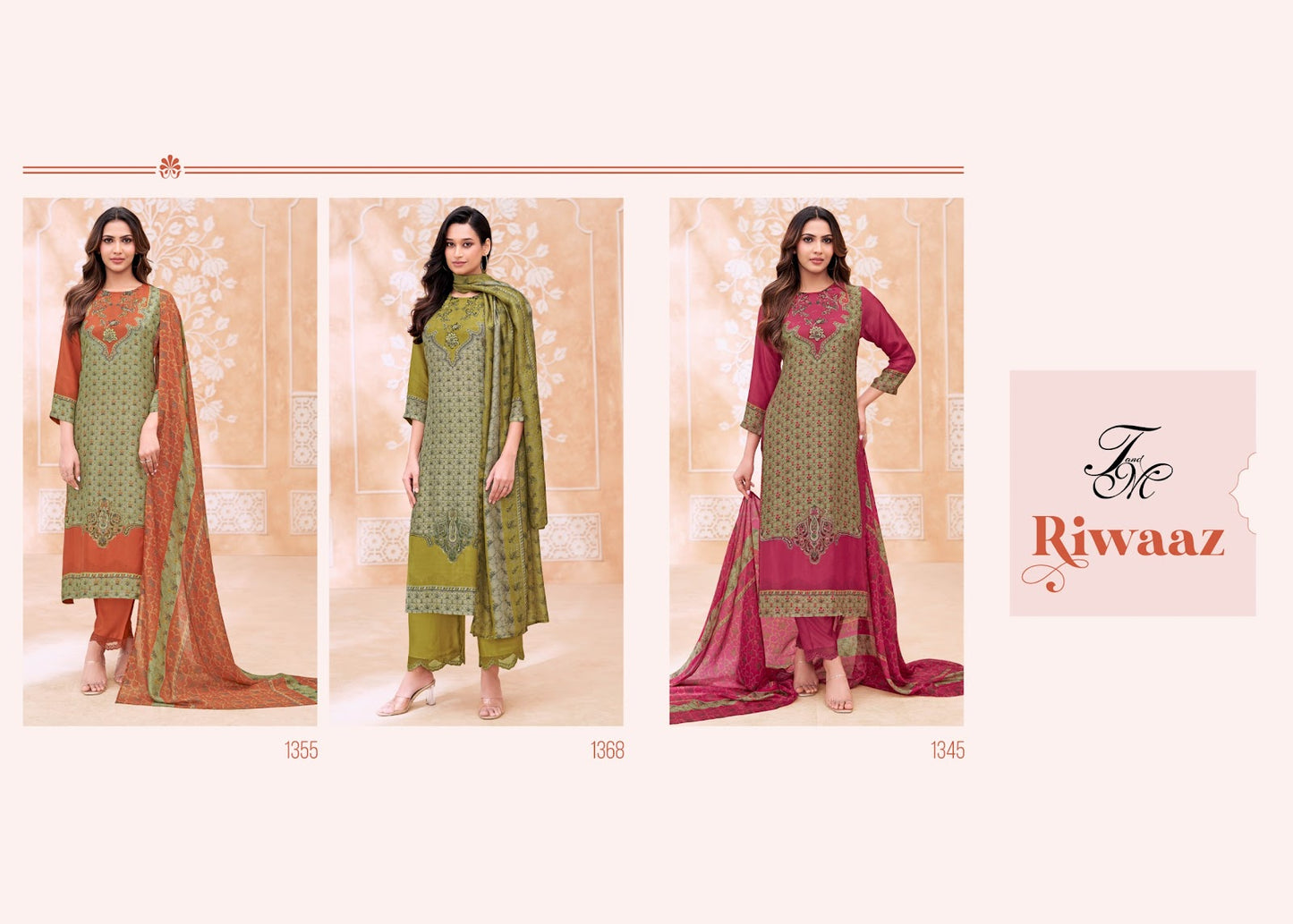 Riwaaz Tm Silk Pant Style Suits Wholesale Rate