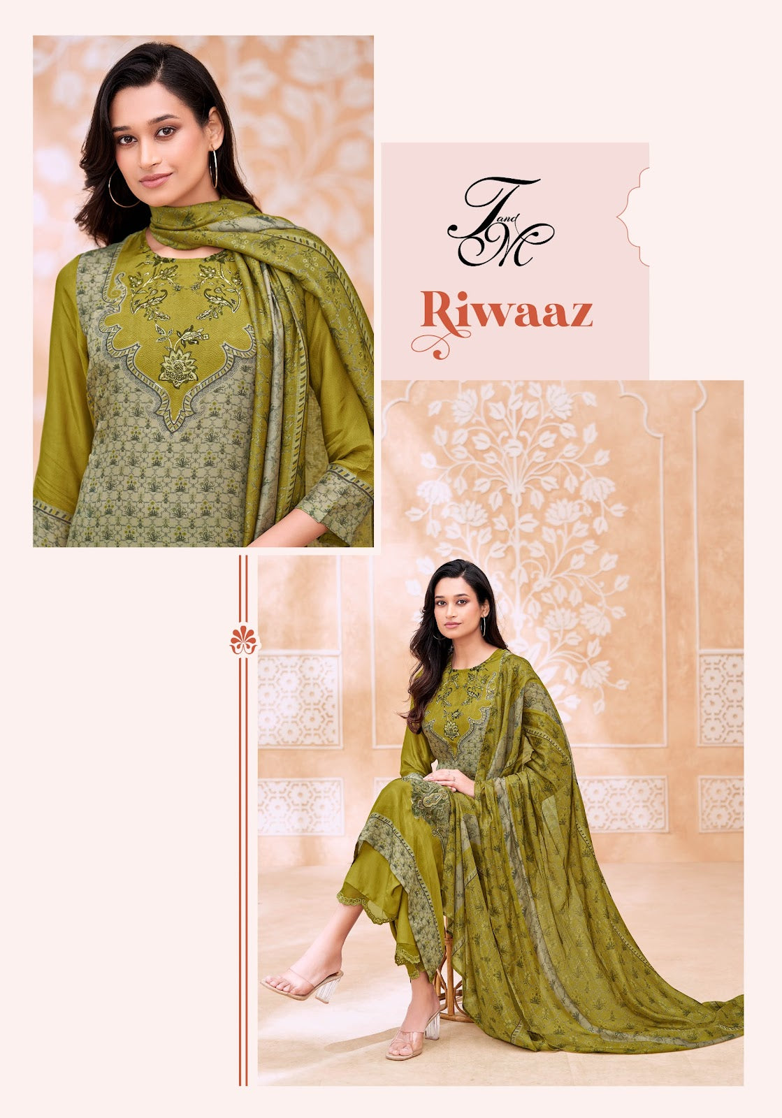 Riwaaz Tm Silk Pant Style Suits Wholesale Rate