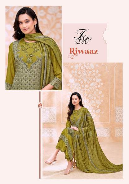 Riwaaz Tm Silk Pant Style Suits Wholesale Rate
