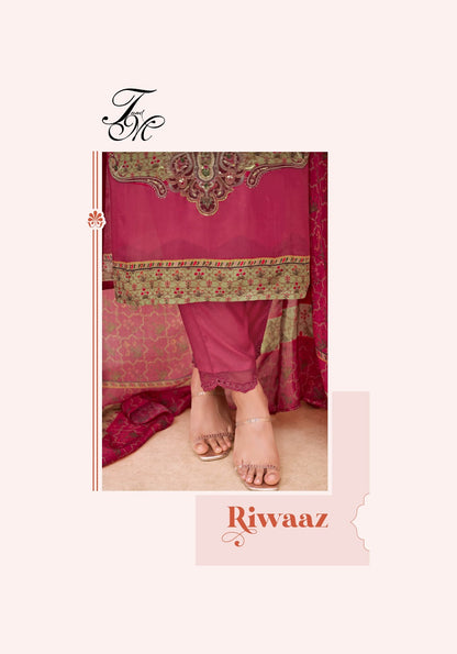 Riwaaz Tm Silk Pant Style Suits Wholesale Rate