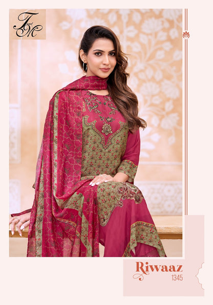 Riwaaz Tm Silk Pant Style Suits Wholesale Rate