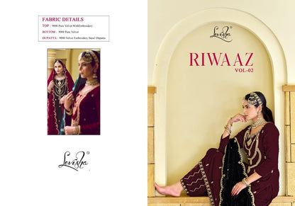 Riwaaz Vol 2 Levisha Velvet Suits Supplier India