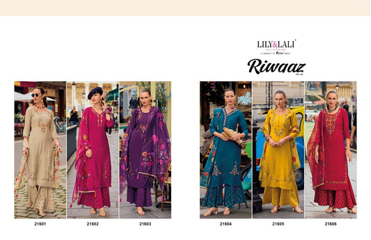 Riwaaz Vol 6 Lily Lali Milan Silk Readymade Plazzo Style Suits Wholesale Price