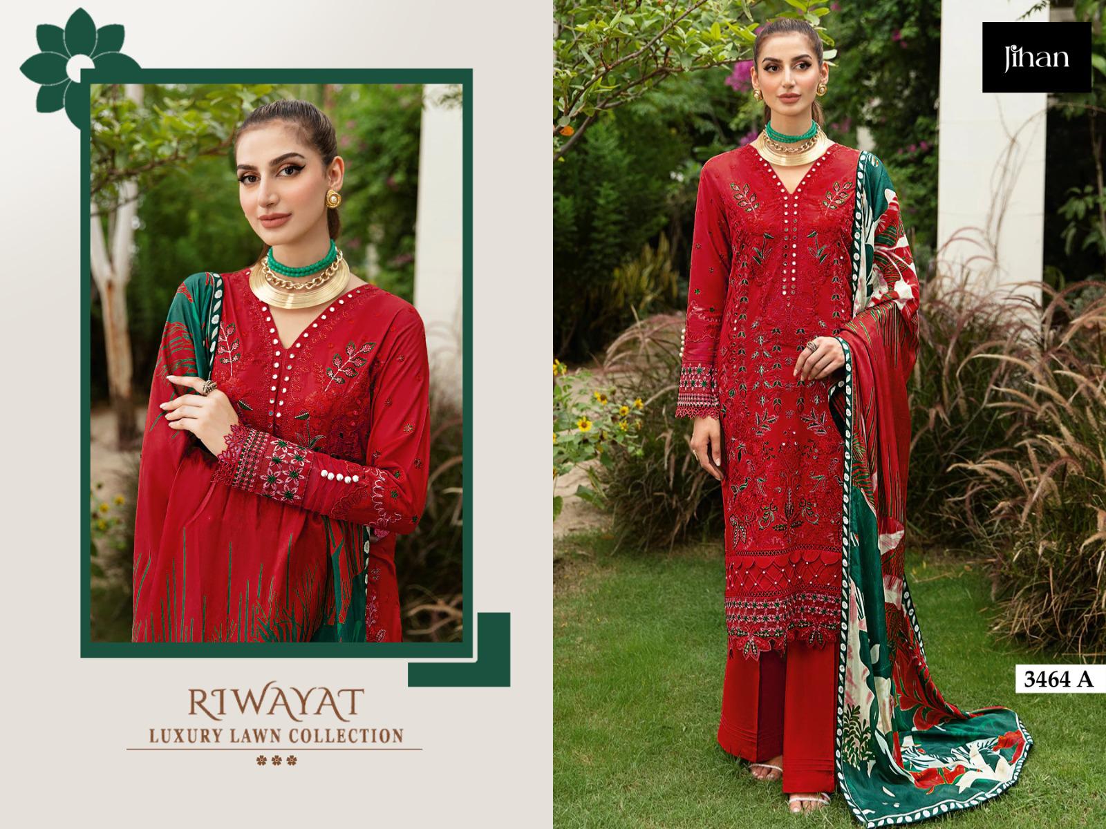 Riwayat 3464 Jihan Rayon Pakistani Salwar Suits Wholesale