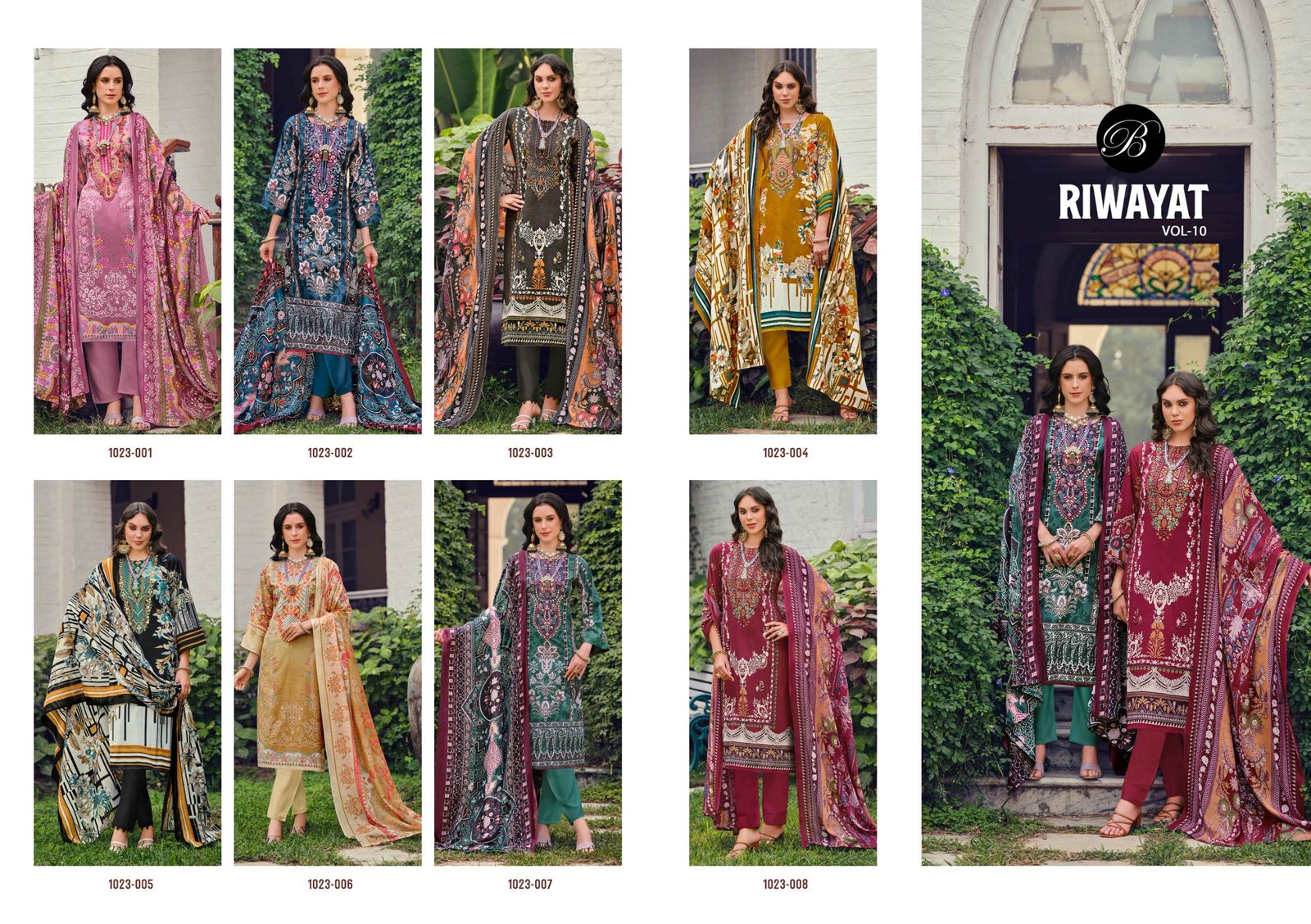Riwayat Vol 10 Belliza Designer Studio Viscose Rayon Karachi Salwar Suits Wholesale