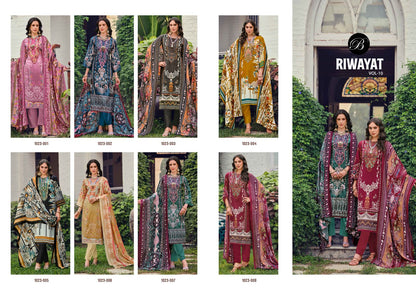 Riwayat Vol 10 Belliza Designer Studio Viscose Rayon Karachi Salwar Suits Wholesale