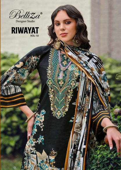 Riwayat Vol 10 Belliza Designer Studio Viscose Rayon Karachi Salwar Suits Wholesale