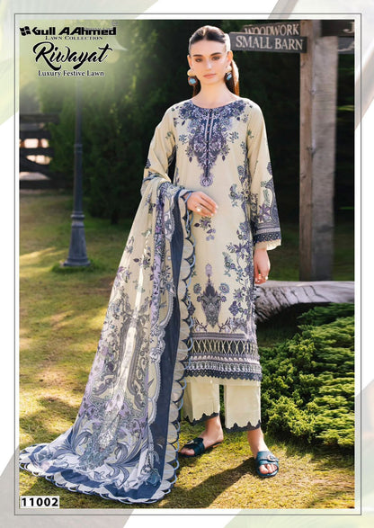 Riwayat Vol 11 Luxury Festive Lawn Gul Ahmed Karachi Salwar Suits Wholesaler
