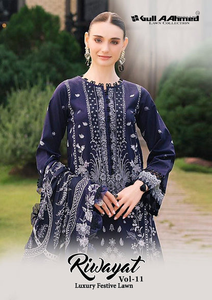 Riwayat Vol 11 Luxury Festive Lawn Gul Ahmed Karachi Salwar Suits Wholesaler