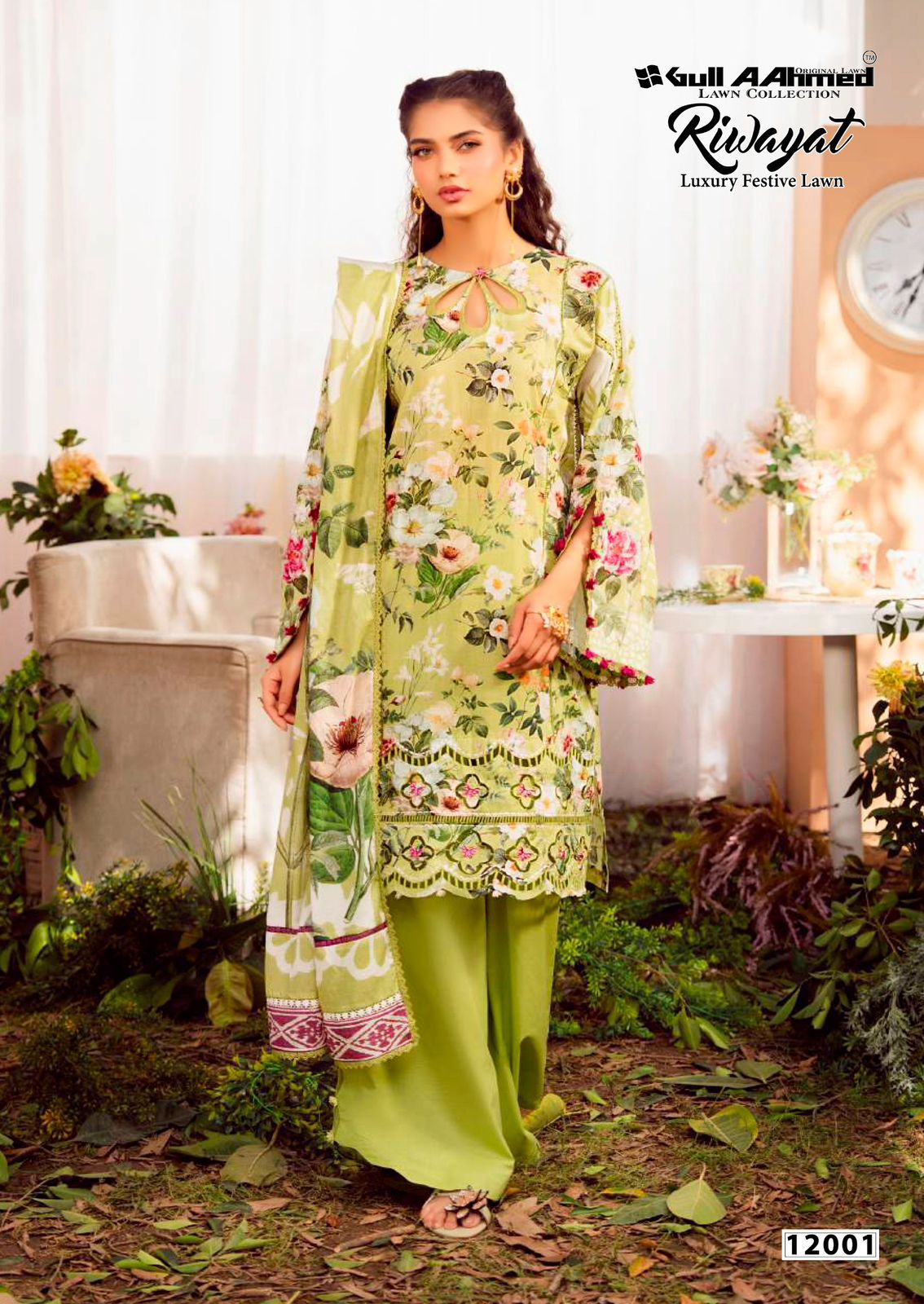 Riwayat Vol 12 Luxury Festive Lawn Gul Ahmed Cotton Karachi Salwar Suits Wholesaler India