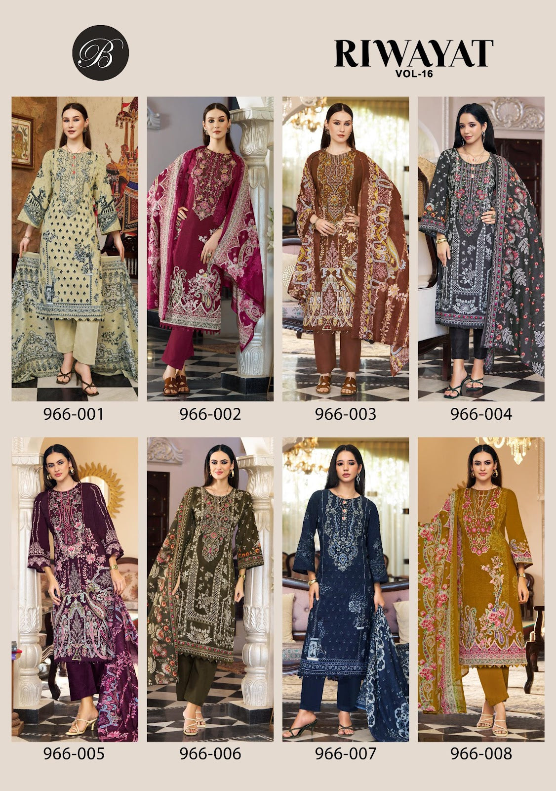 Riwayat Vol 16 Belliza Designer Studio Viscose Rayon Karachi Salwar Suits Exporter Gujarat